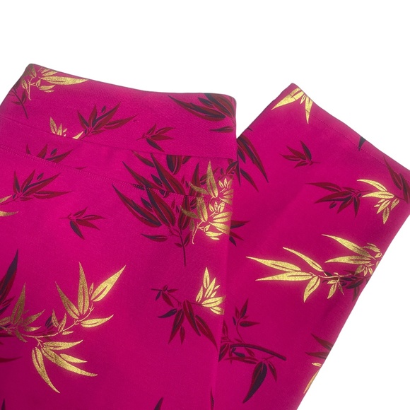 Soft Surroundings Pants - Soft Surroundings Large pink Floral Leggings Fuchsia Bright Gold